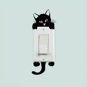 1pc Cat Switch Stickers, Decorative Room Bedroom Living Room Switch Stic…